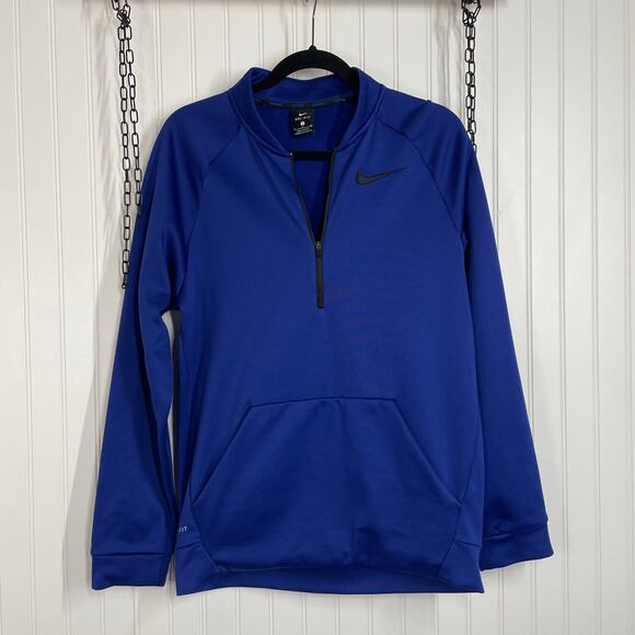 Nike Blue & Black Men’s Therma-Fit Quarter Zip Pullover Sweatshirt Size S - Picture 1 of 5